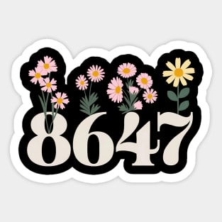 Vintage 86 47 Anti-Trump Flower President Sticker